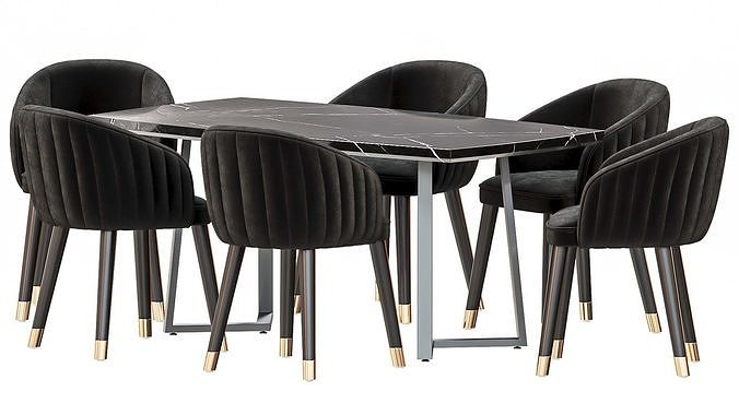 Dining Set By Honor Furniture 3D model 2