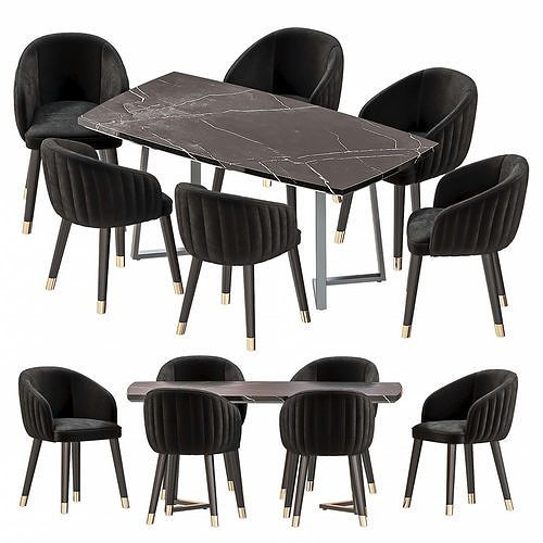 Dining Set By Honor Furniture 3D model 5