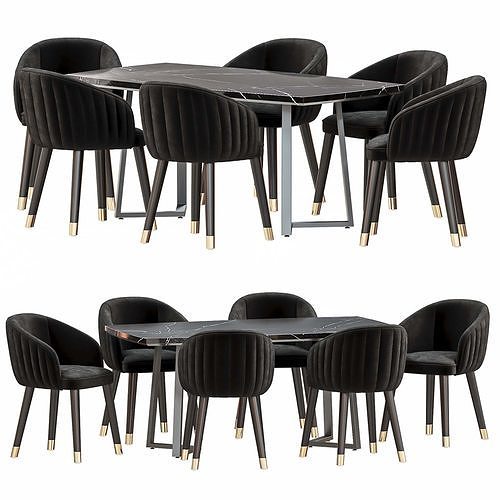 Dining Set By Honor Furniture 3D model 3
