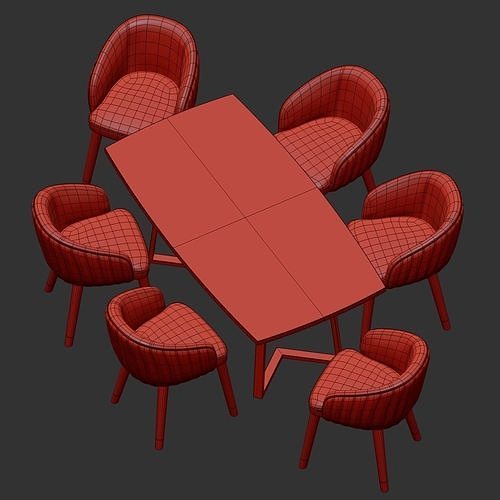 Dining Set By Honor Furniture 3D model 7
