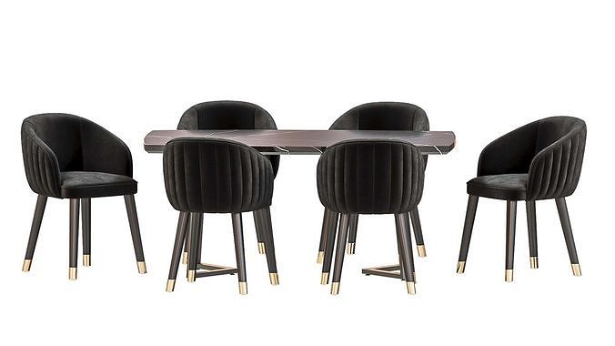 Dining Set By Honor Furniture 3D model 4