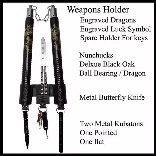 Weapon Holder for Nunchaku  Butterfly Knife  kubaton and keys 3D model