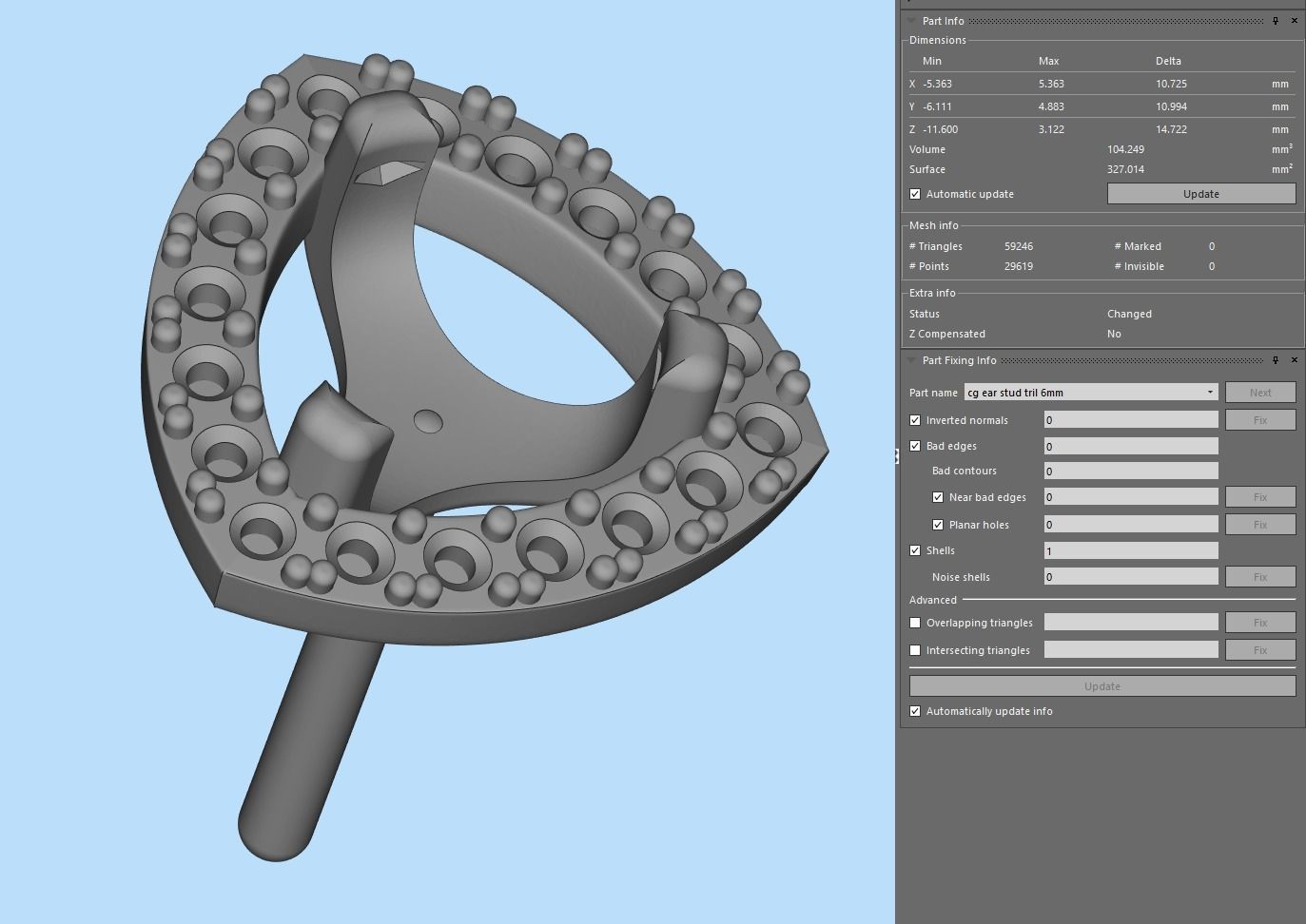 Halo Trillion Diamond Stud Earrings 3D print model_9