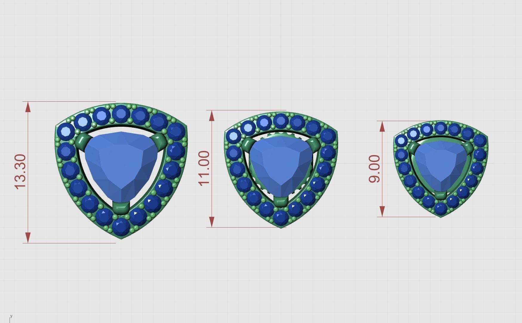 Halo Trillion Diamond Stud Earrings 3D print model_8