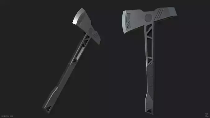 Modern axe Low-poly 3D model