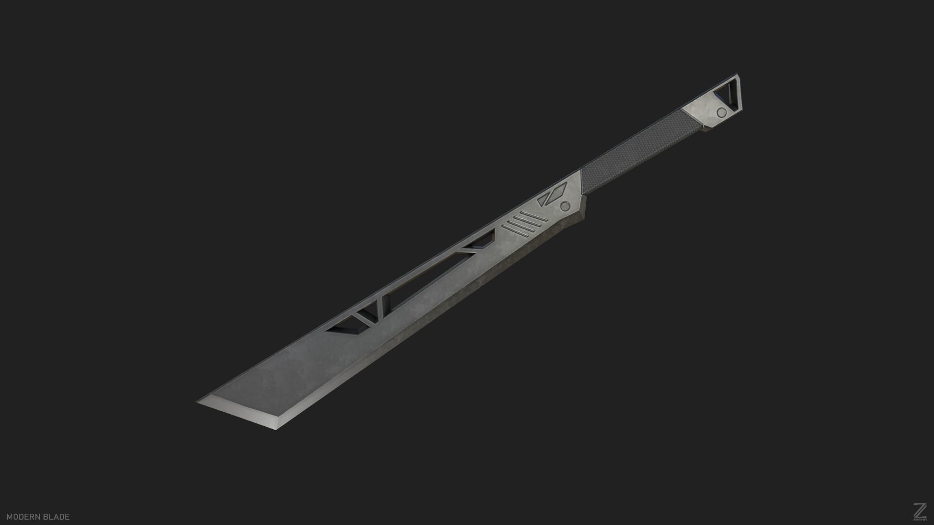 Modern blade Low-poly 3D model_6