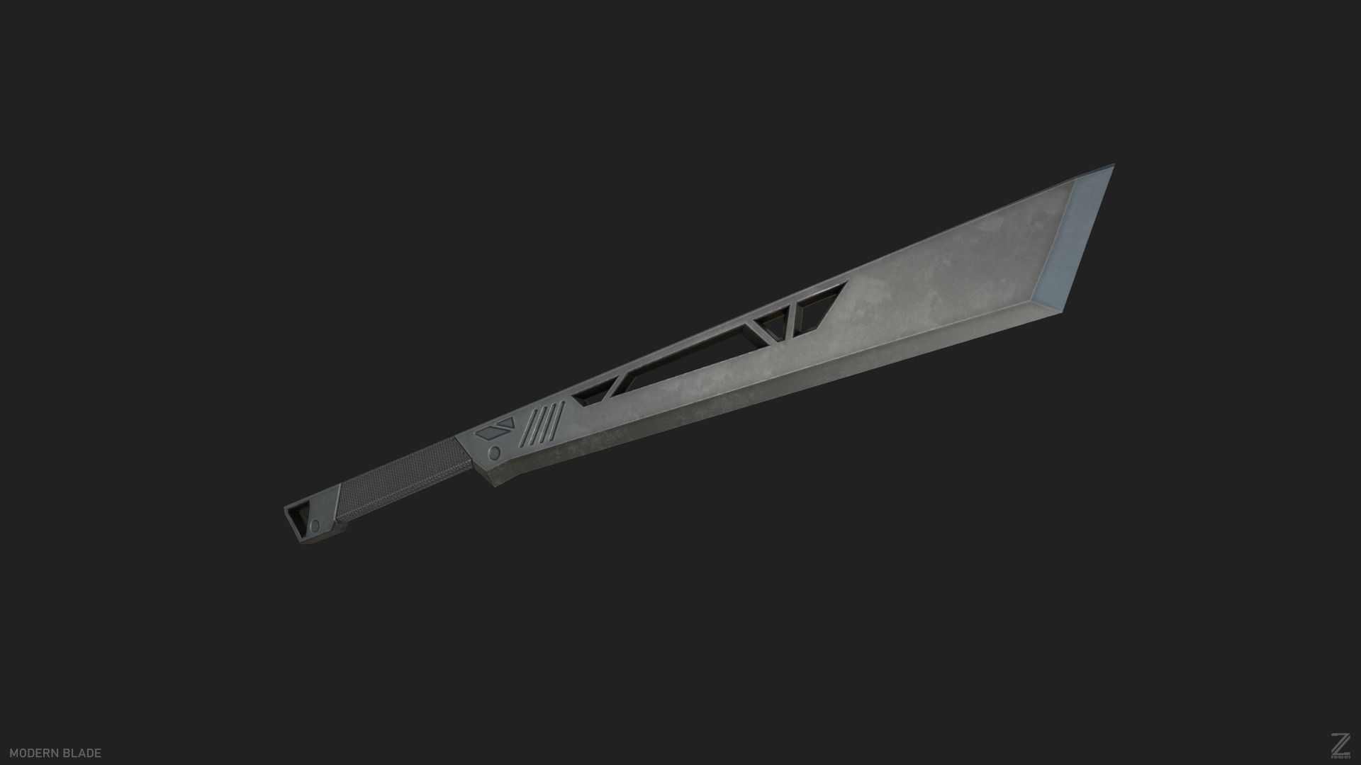 Modern blade Low-poly 3D model_7