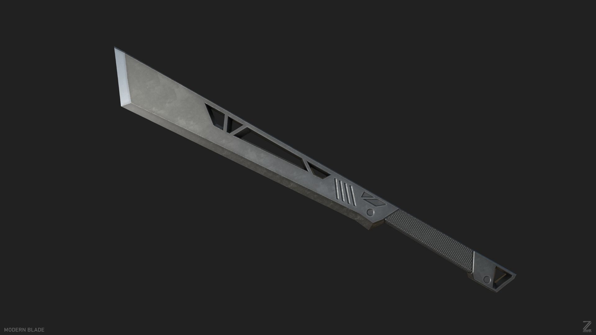 Modern blade Low-poly 3D model_4