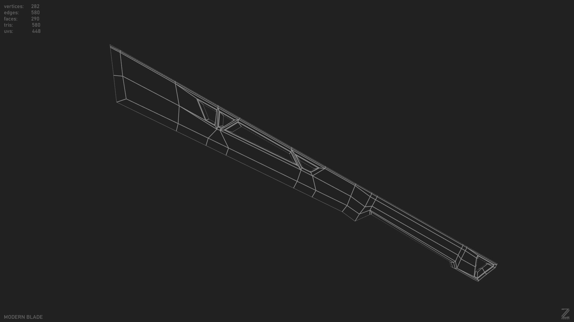 Modern blade Low-poly 3D model_10