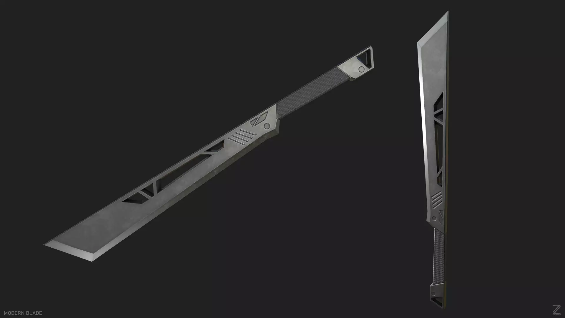 Modern blade Low-poly 3D model_0