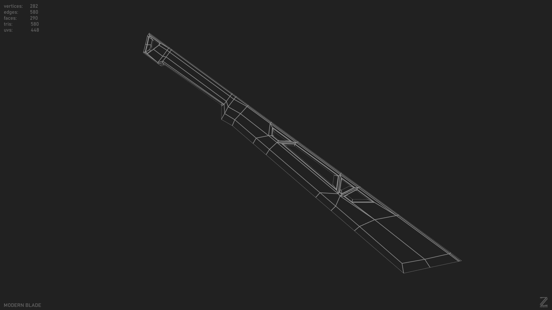 Modern blade Low-poly 3D model_15