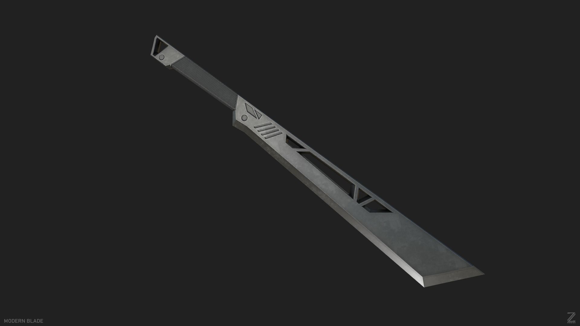 Modern blade Low-poly 3D model_9