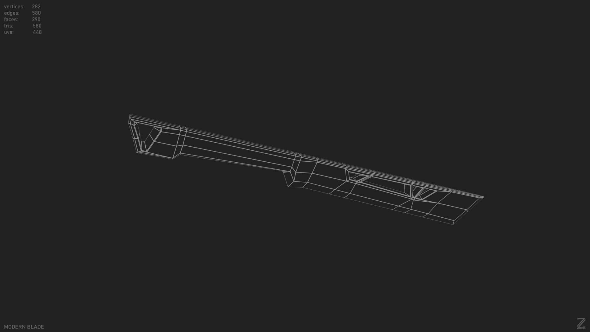 Modern blade Low-poly 3D model_14