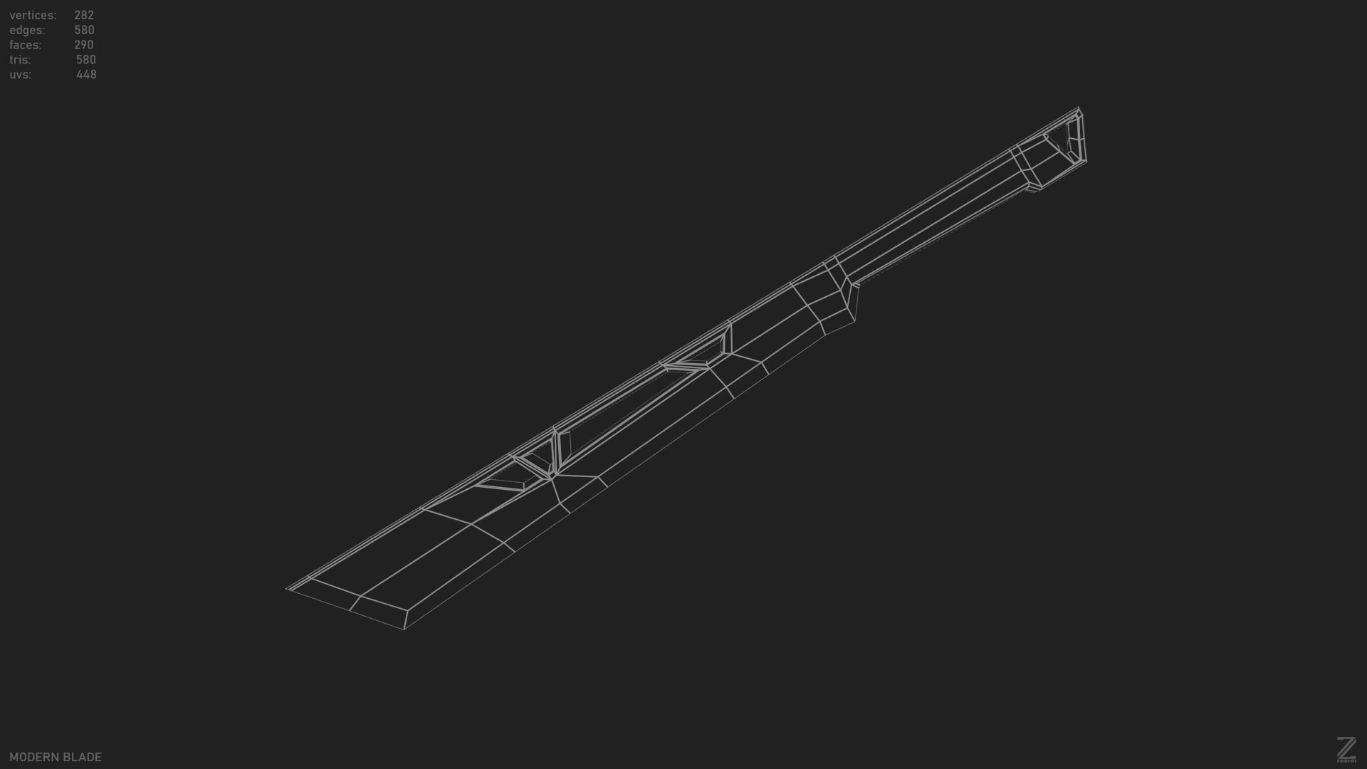 Modern blade Low-poly 3D model_12