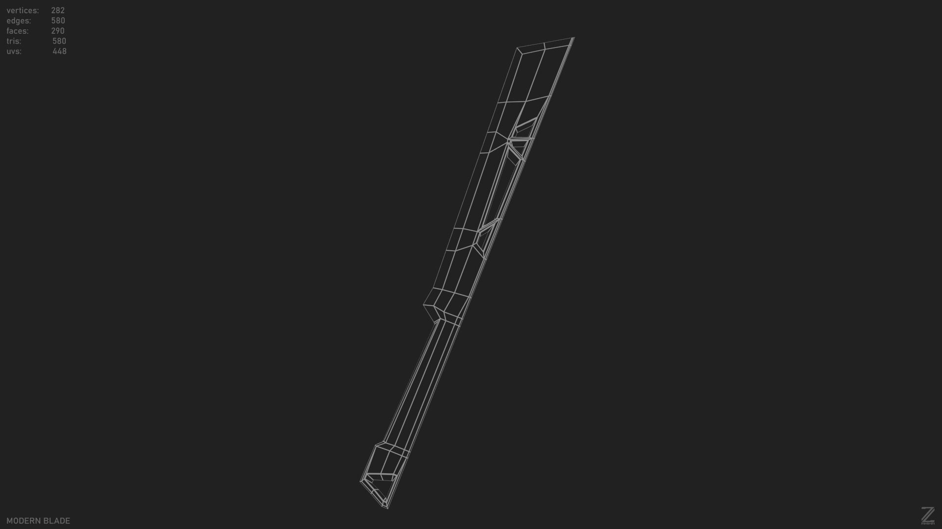 Modern blade Low-poly 3D model_11