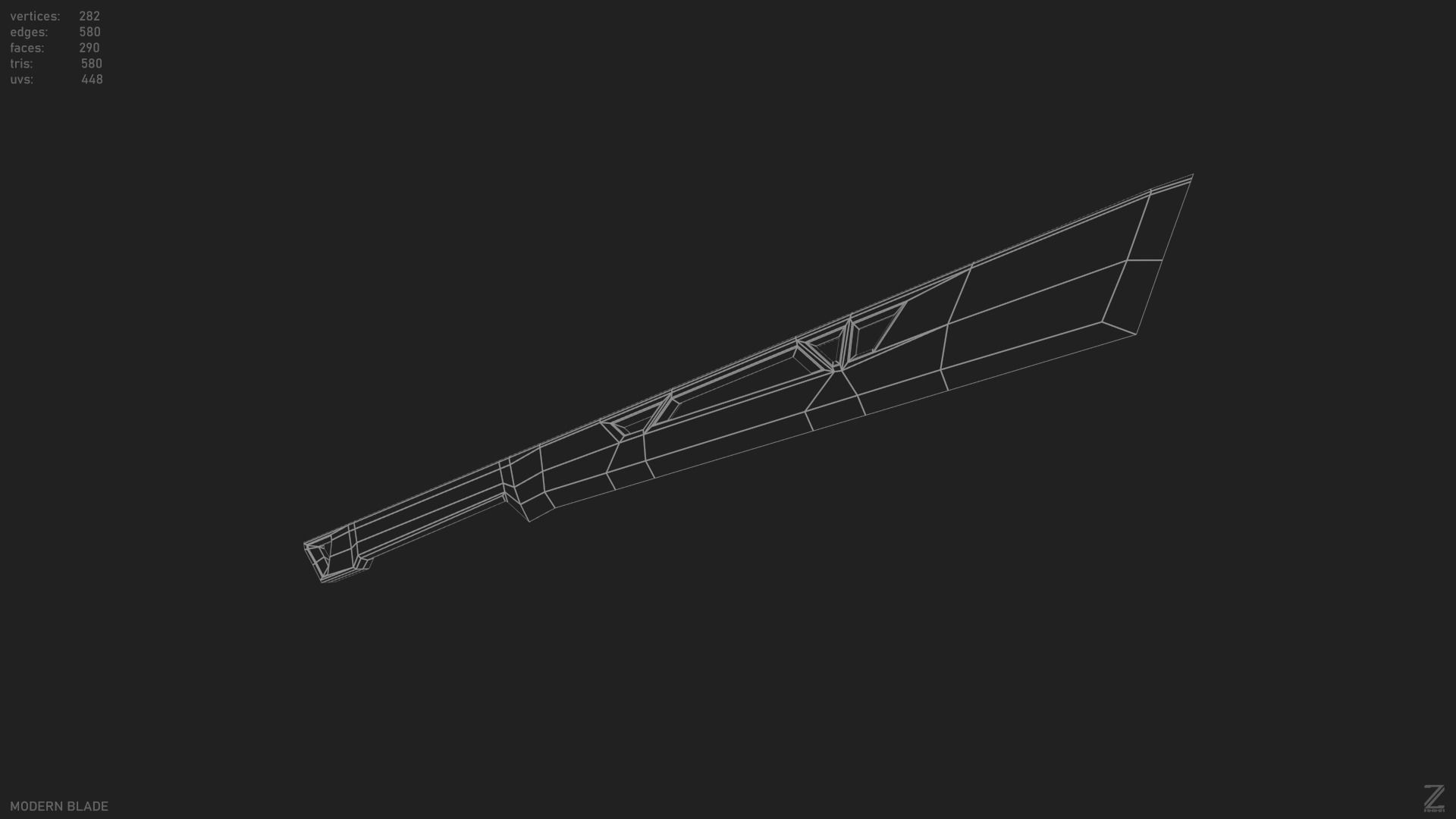 Modern blade Low-poly 3D model_13