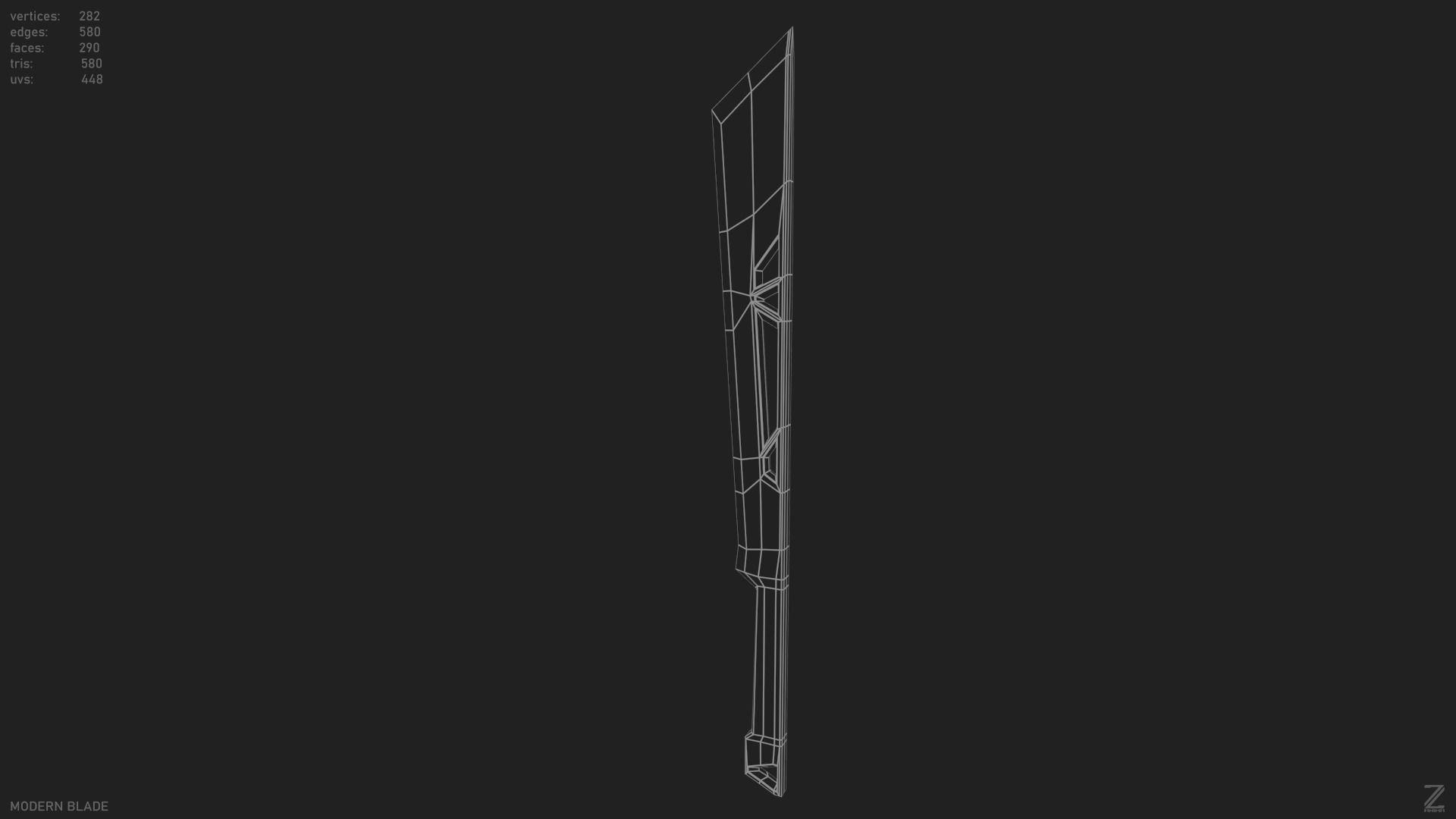 Modern blade Low-poly 3D model_2