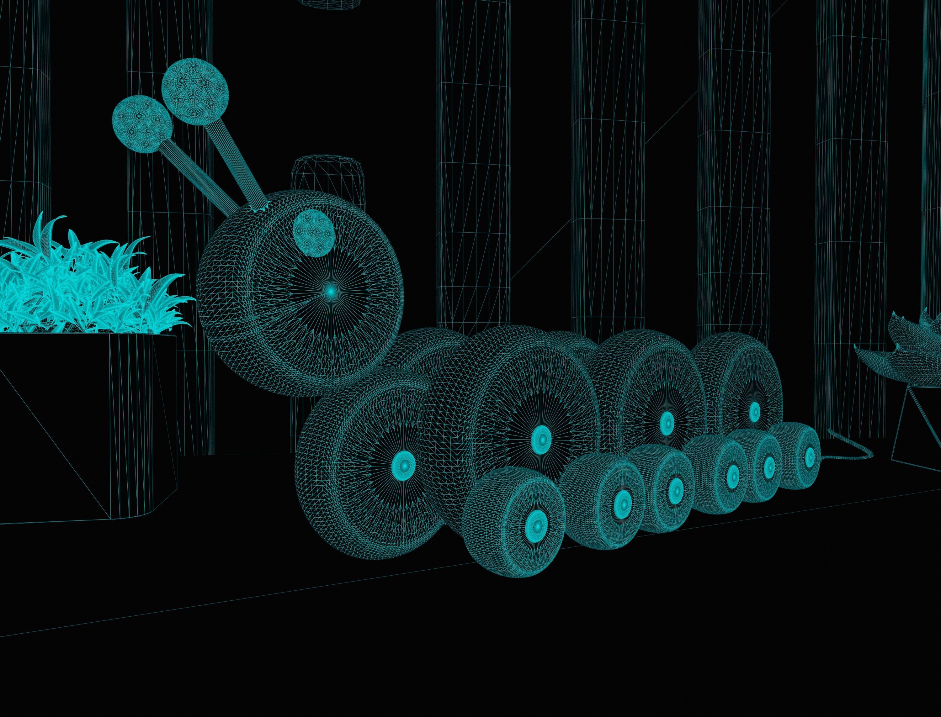 3D Wood Snail Lamph 3D model_3