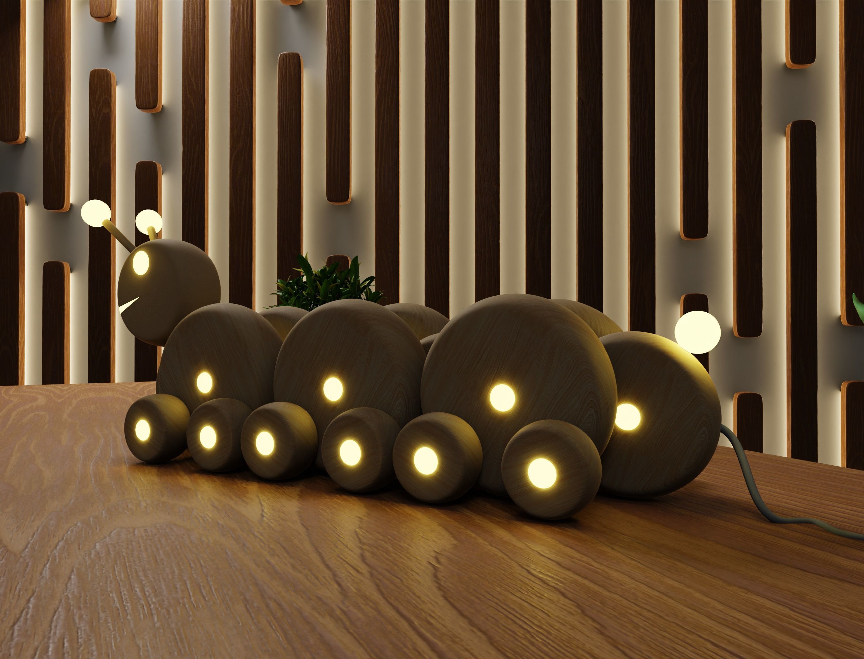 3D Wood Snail Lamph 3D model_4