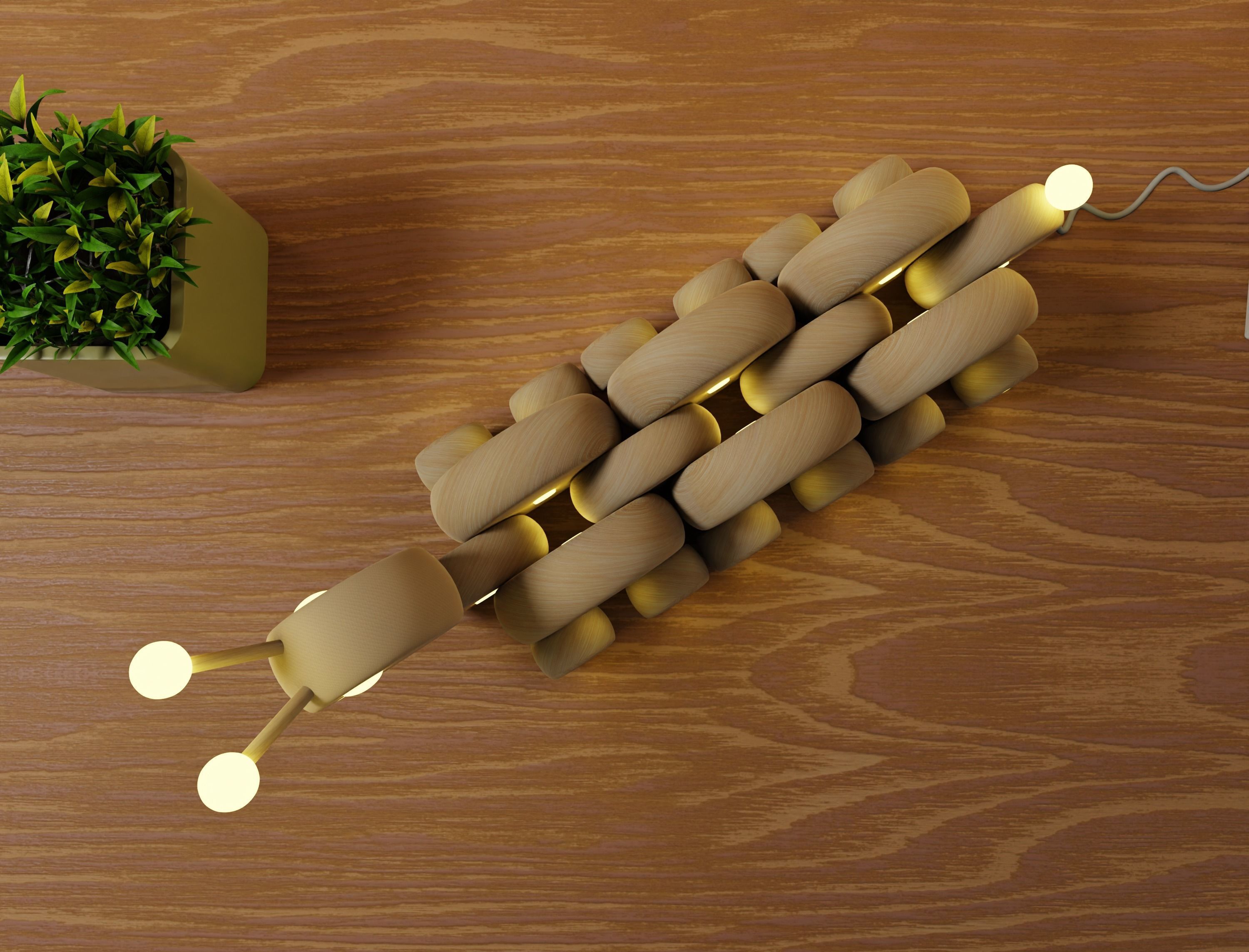 3D Wood Snail Lamph 3D model_6