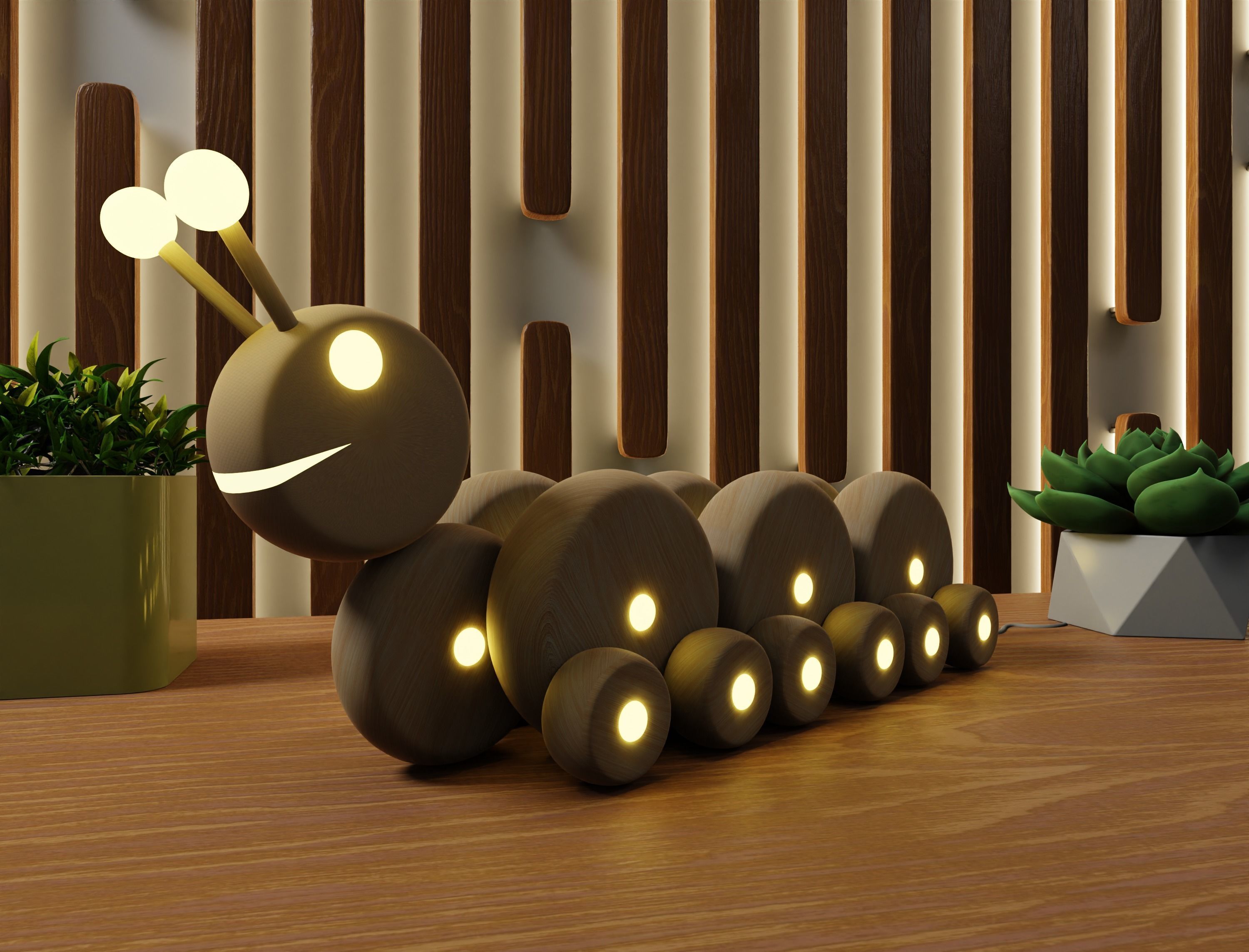 3D Wood Snail Lamph 3D model_8