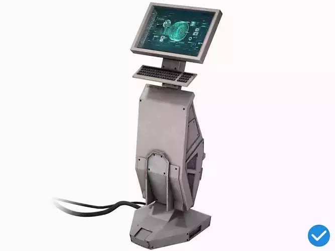 Sci-Fi Terminal PBR Low-poly 3D model