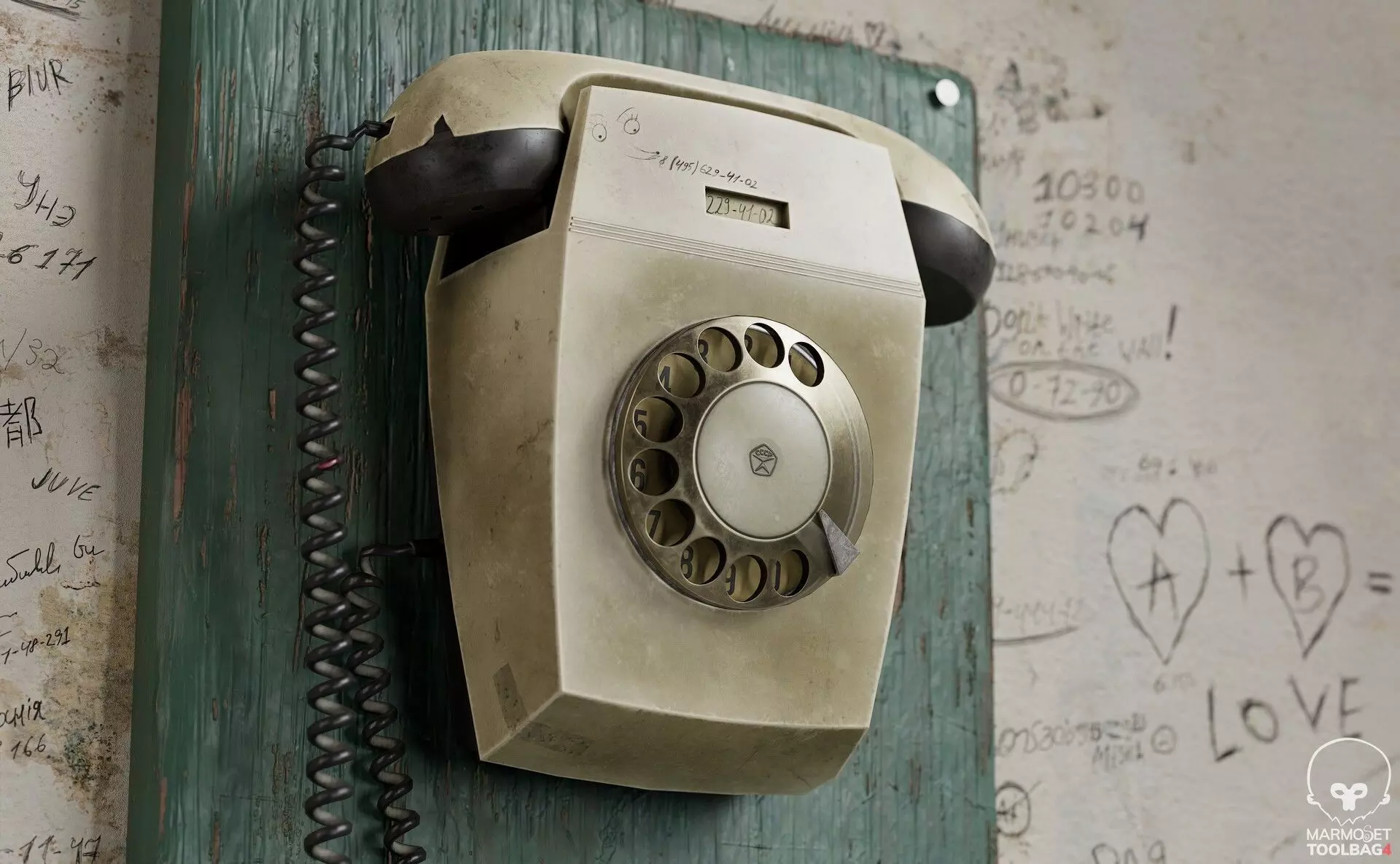 Retro Telephone   Low-poly 3D model_0