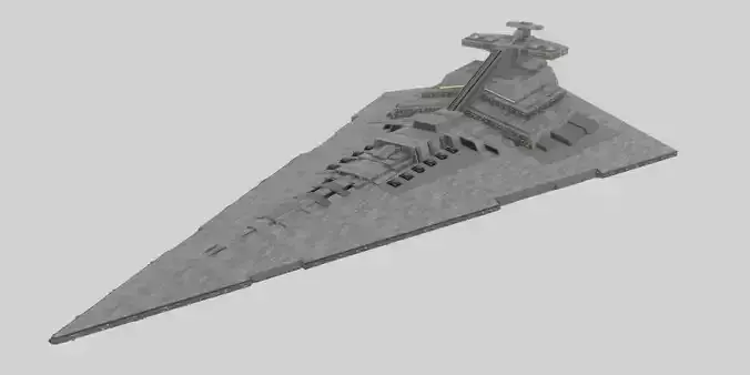  Redesign Praetor class star battlecruiser Low-poly 3D model
