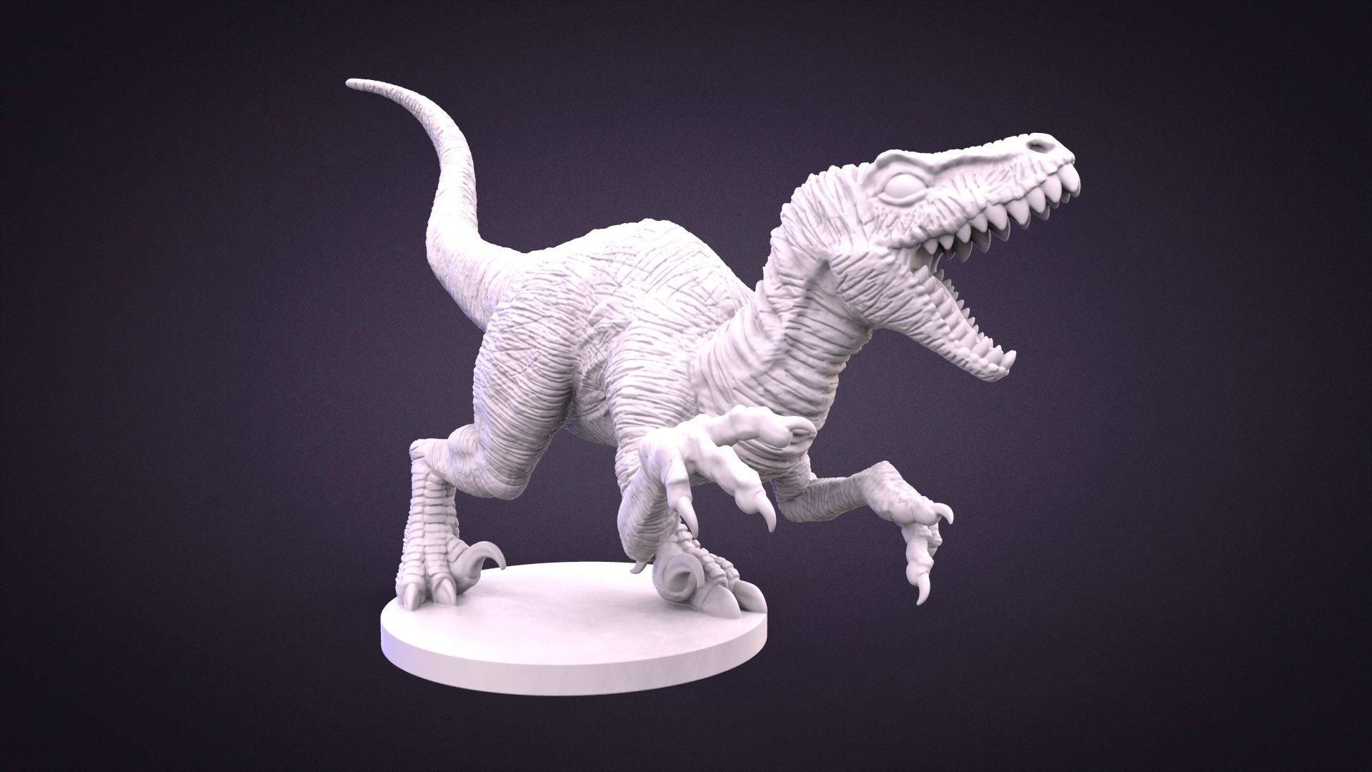 Raptor Dinosaur Sculpture  3D print model_3