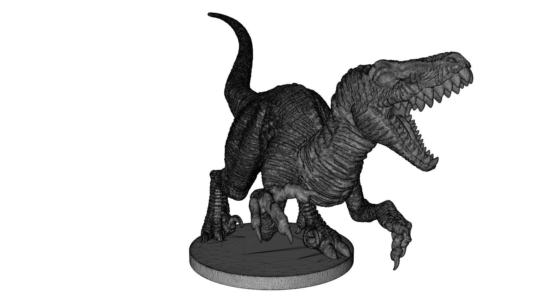 Raptor Dinosaur Sculpture  3D print model_6