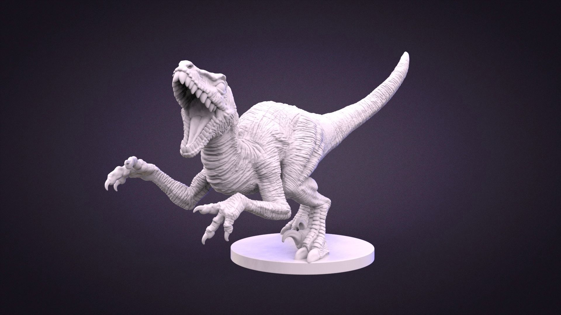 Raptor Dinosaur Sculpture  3D print model_4