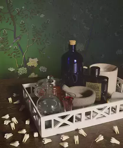 Set of bottles and jars