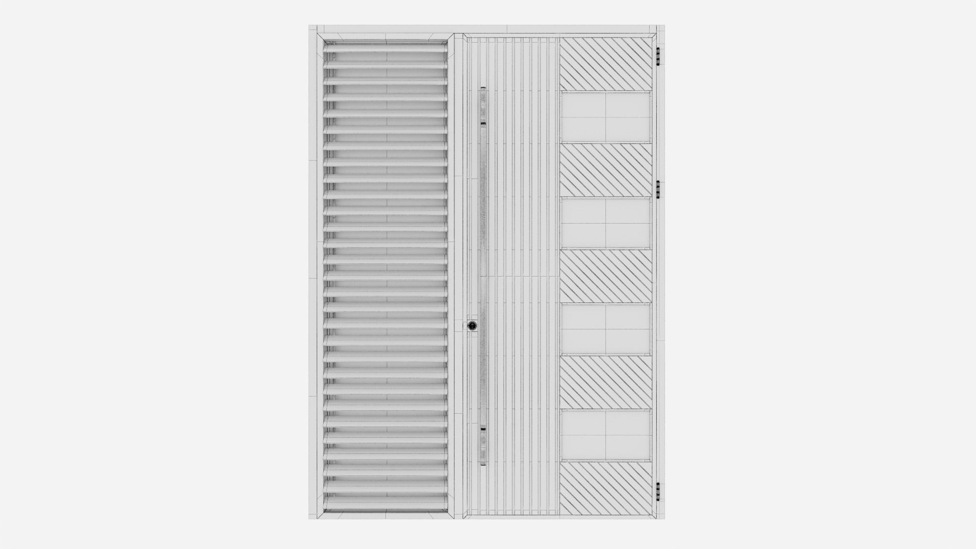 Aluminium door 264 3D model_6