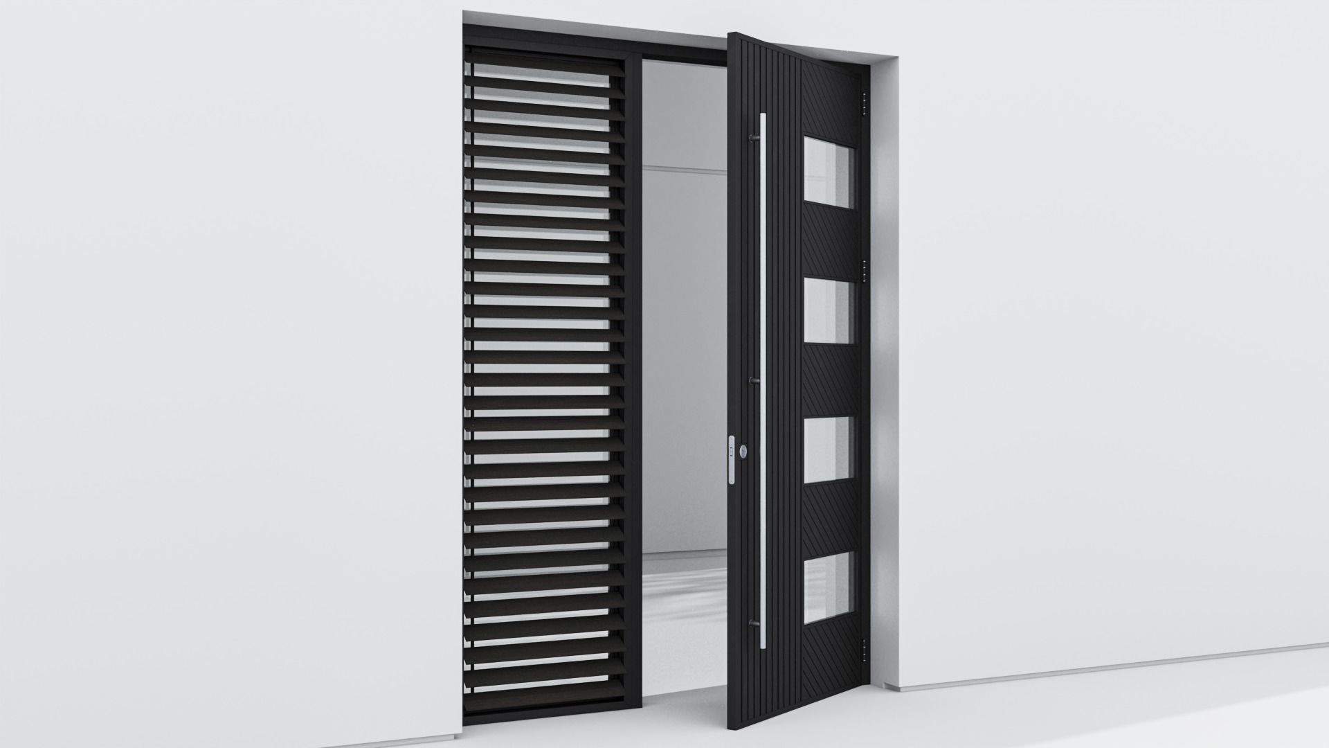 Aluminium door 264 3D model_3