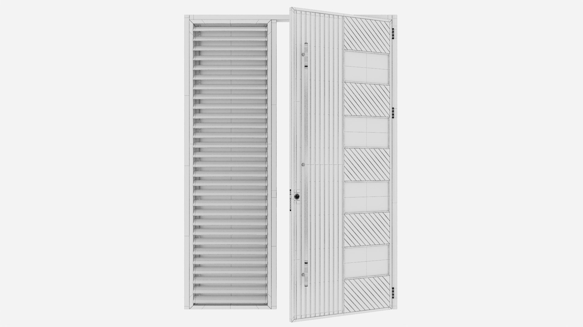 Aluminium door 264 3D model_5
