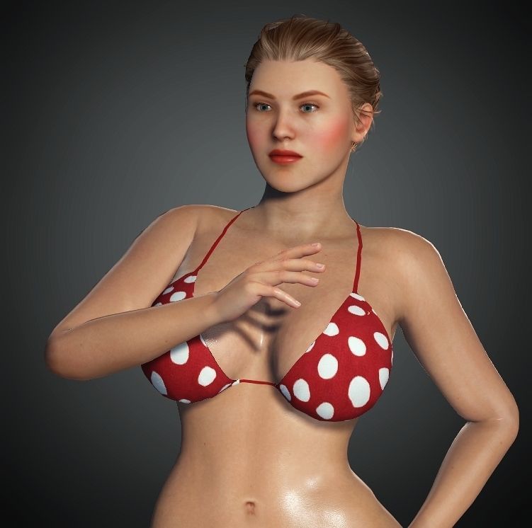 Realistic Female Character Low-poly 3D model Low-poly 3D model_29