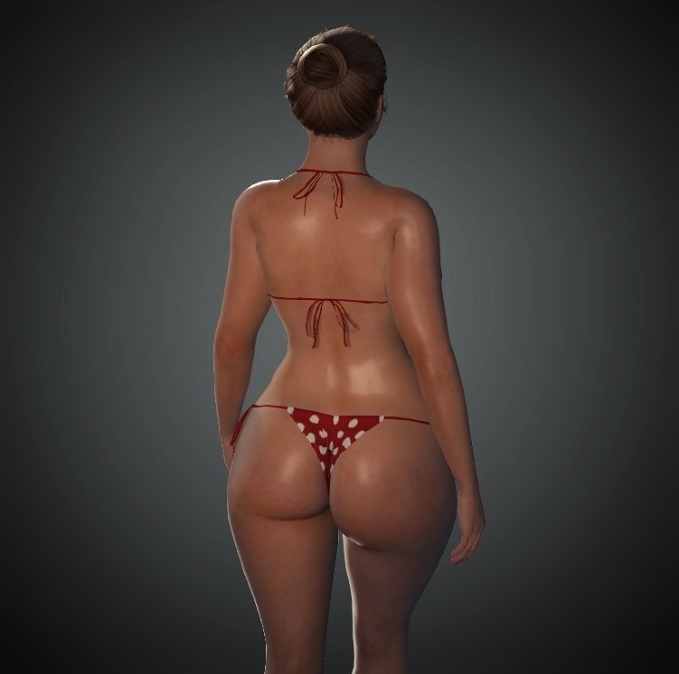 Realistic Female Character Low-poly 3D model Low-poly 3D model_44