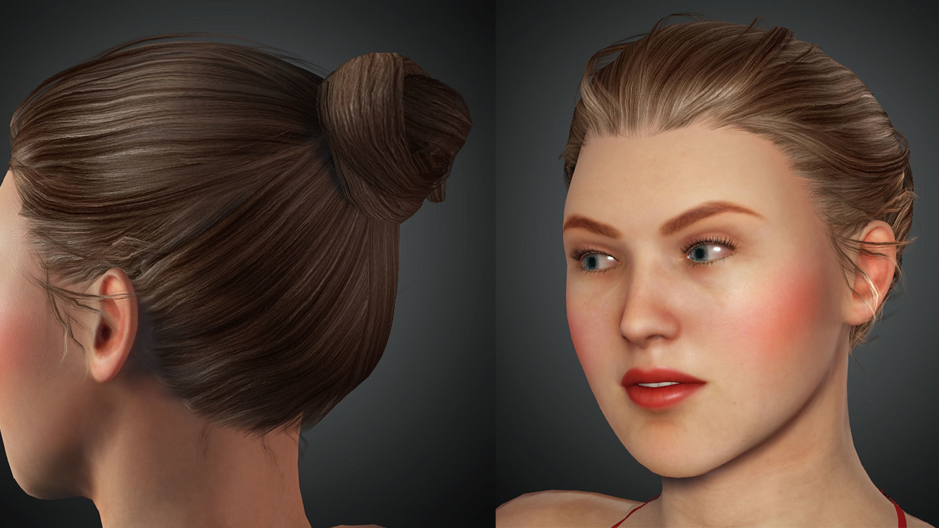 Realistic Female Character Low-poly 3D model Low-poly 3D model_2