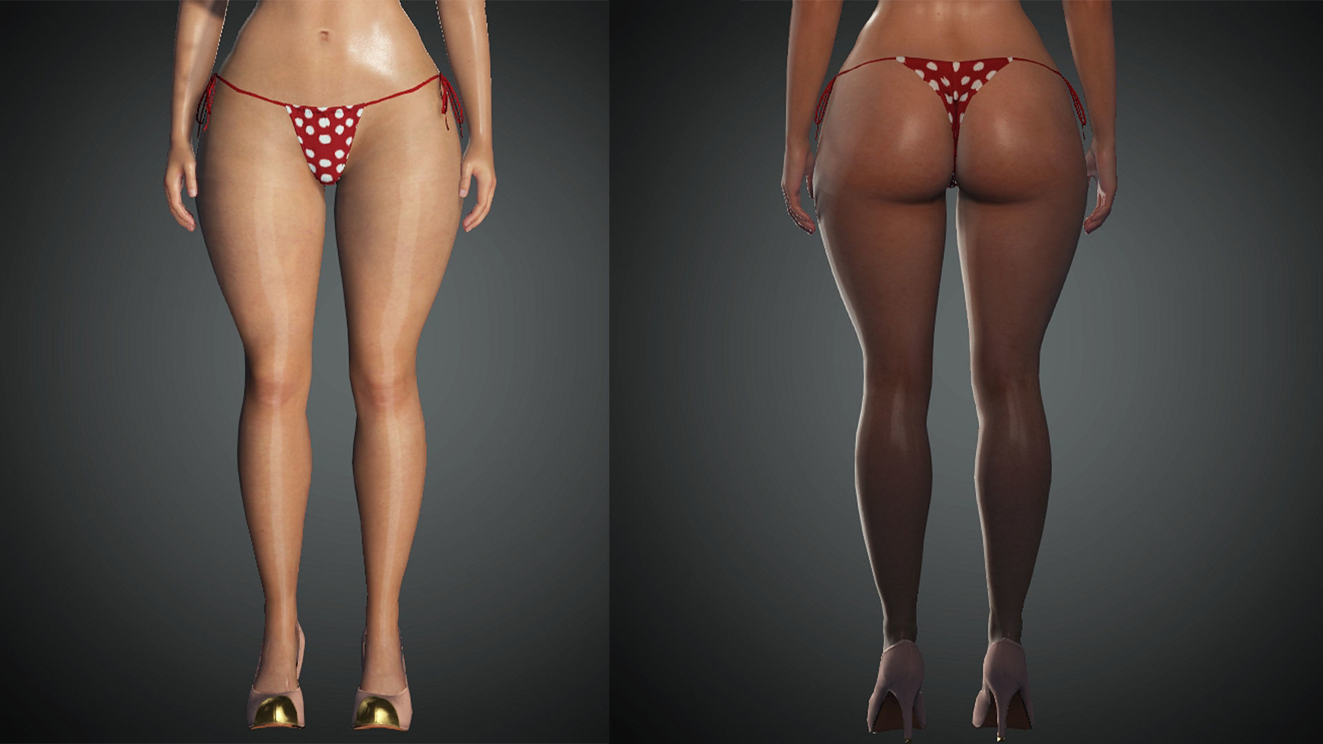 Realistic Female Character Low-poly 3D model Low-poly 3D model_3