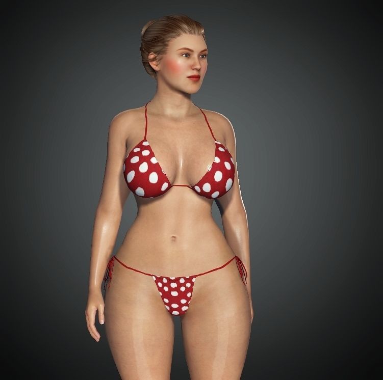 Realistic Female Character Low-poly 3D model Low-poly 3D model_47