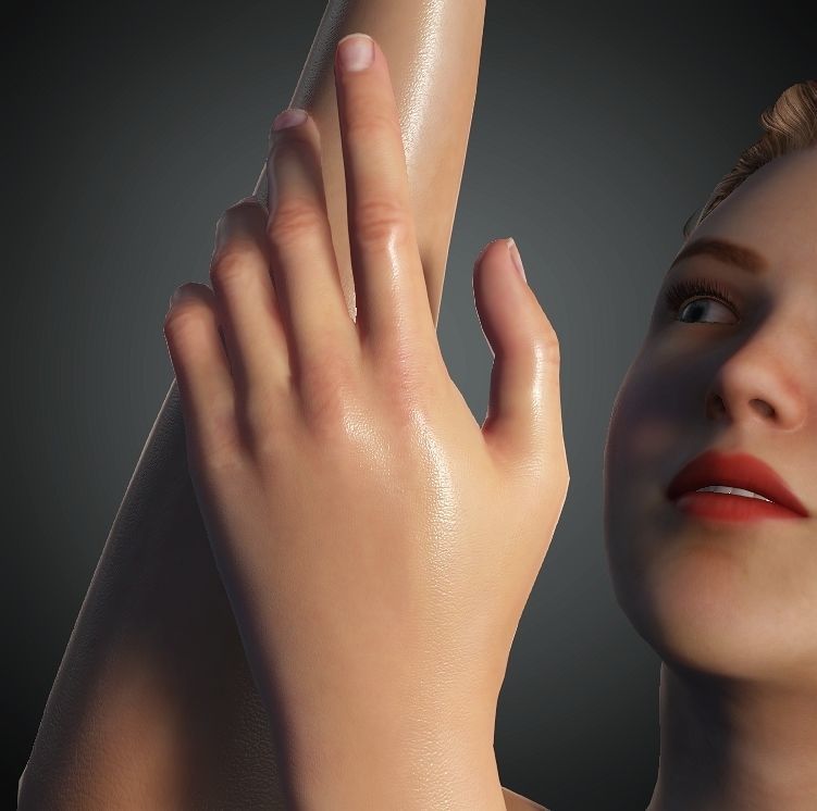 Realistic Female Character Low-poly 3D model Low-poly 3D model_39