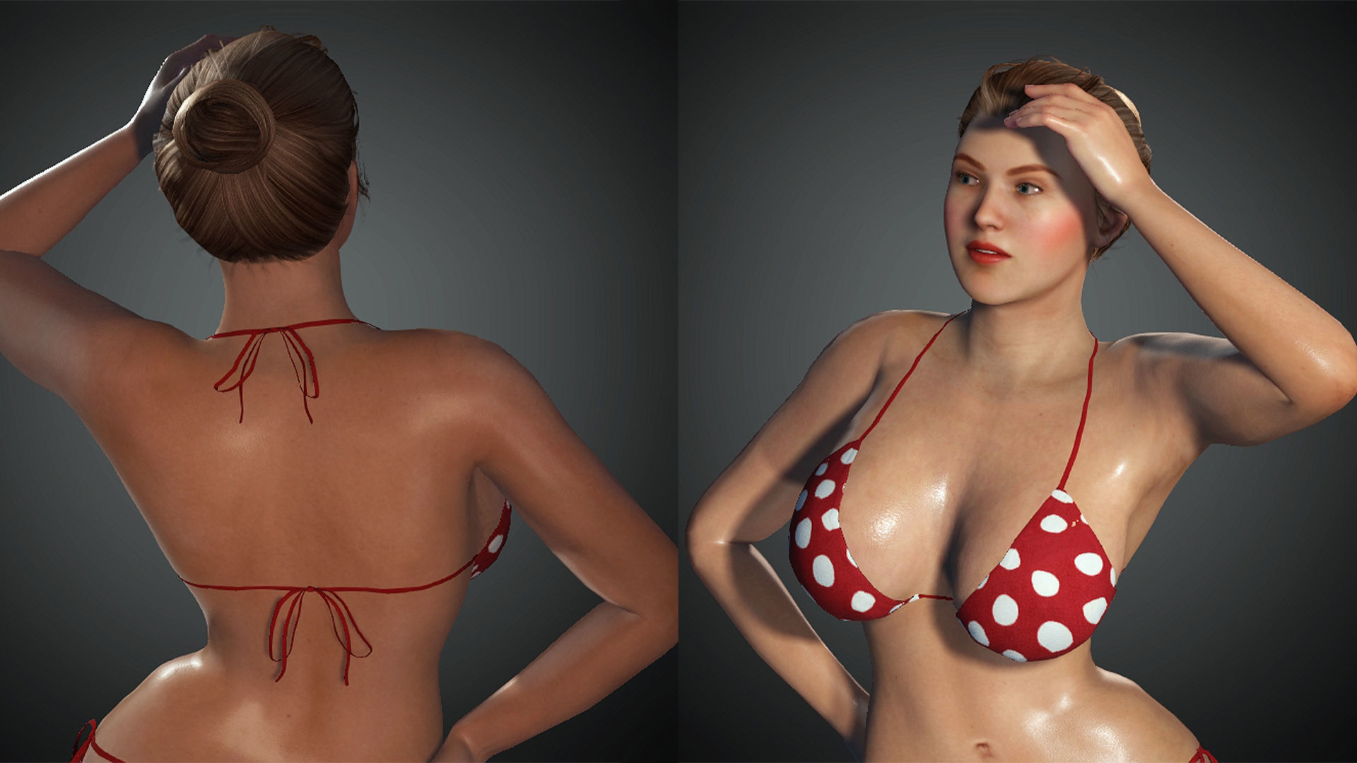 Realistic Female Character Low-poly 3D model Low-poly 3D model_4