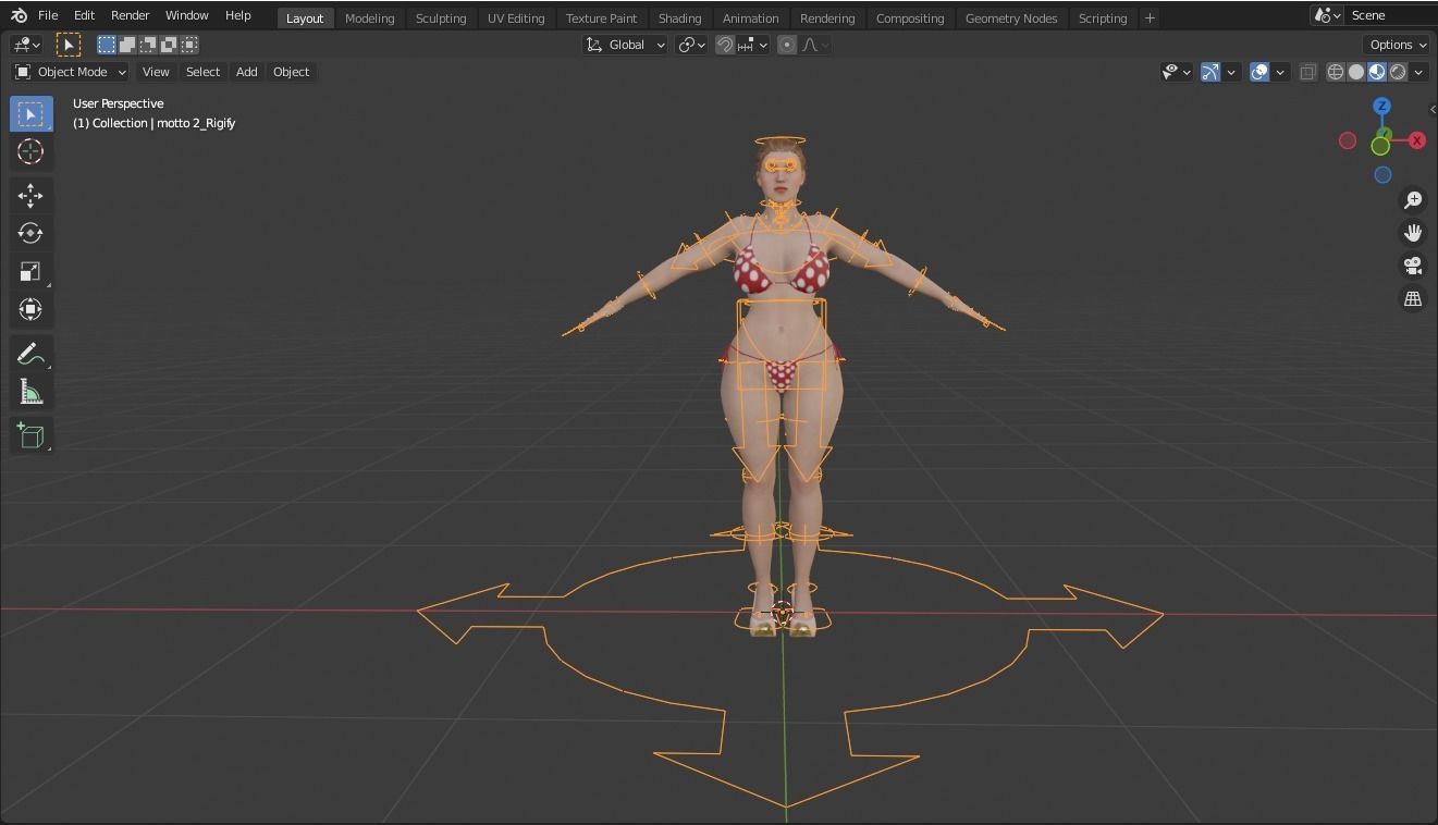 Realistic Female Character Low-poly 3D model Low-poly 3D model_56