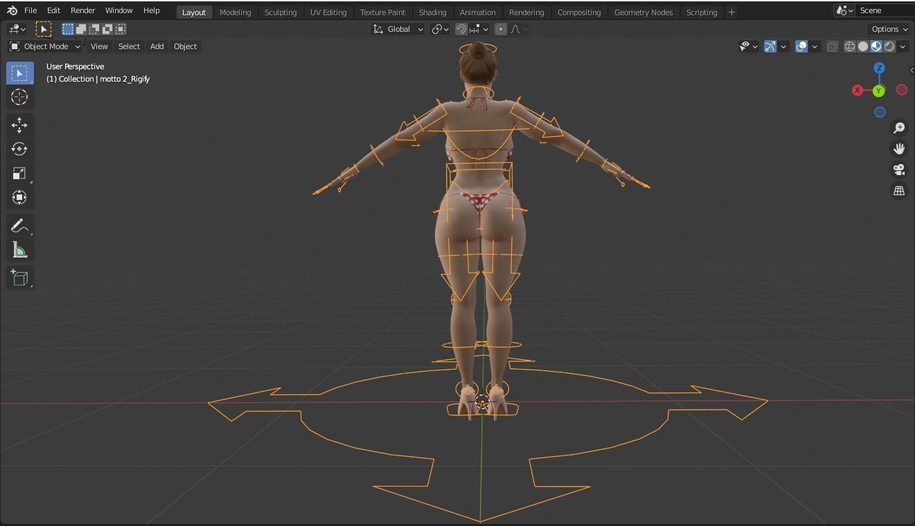 Realistic Female Character Low-poly 3D model Low-poly 3D model_49