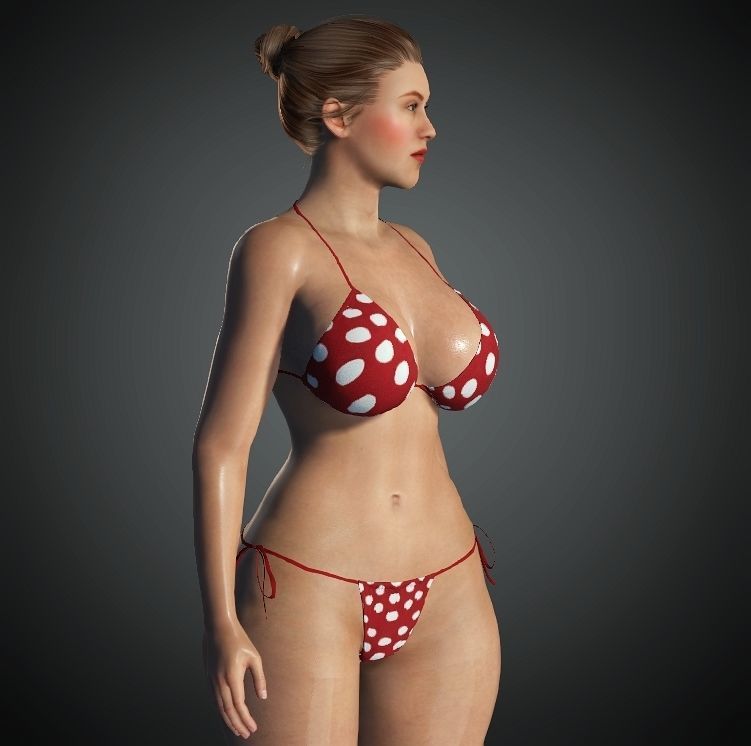 Realistic Female Character Low-poly 3D model Low-poly 3D model_21