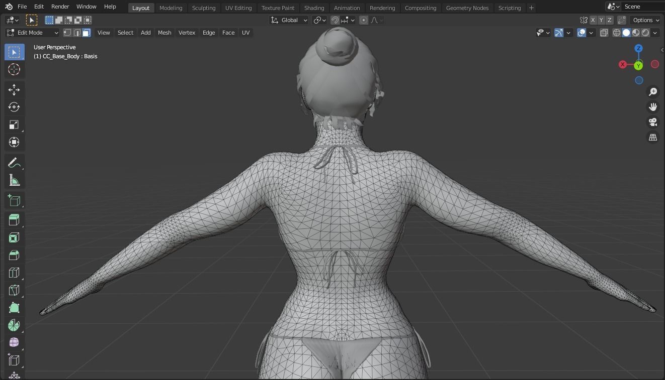 Realistic Female Character Low-poly 3D model Low-poly 3D model_53