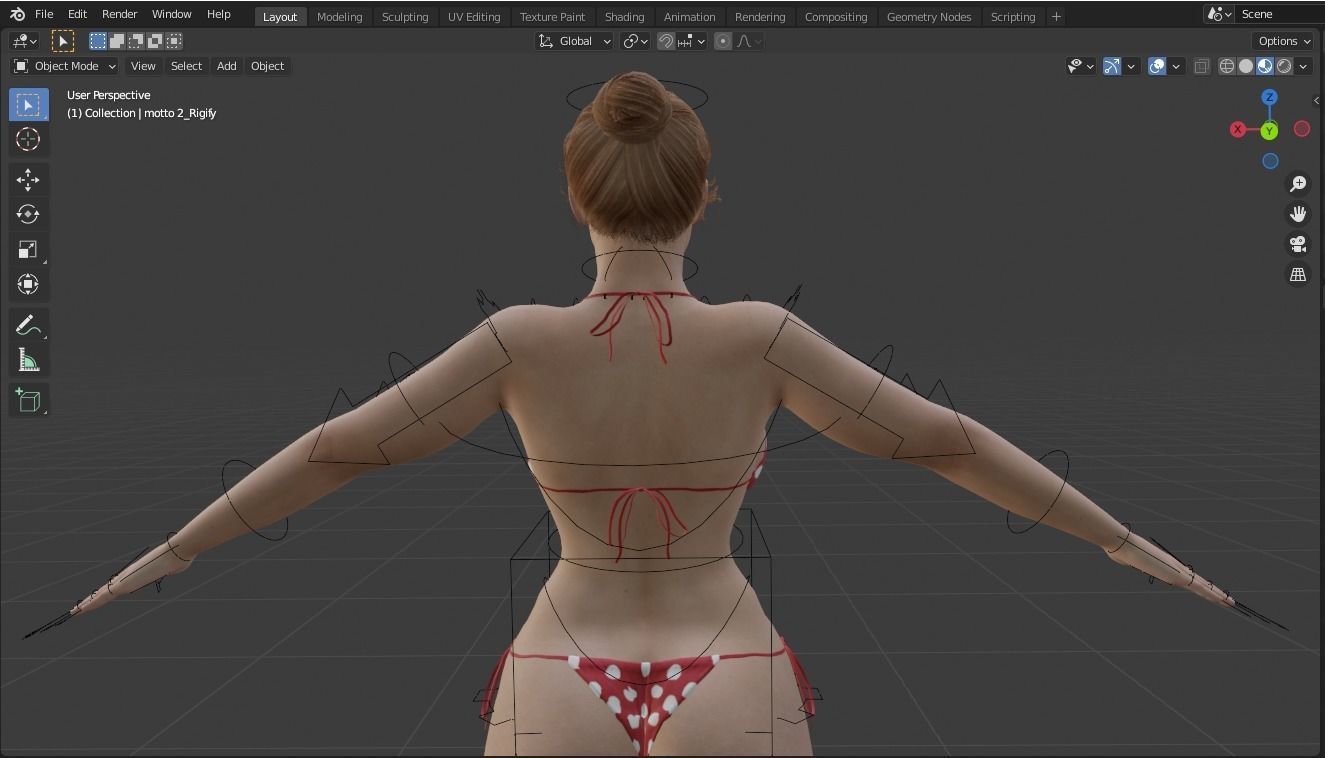 Realistic Female Character Low-poly 3D model Low-poly 3D model_51
