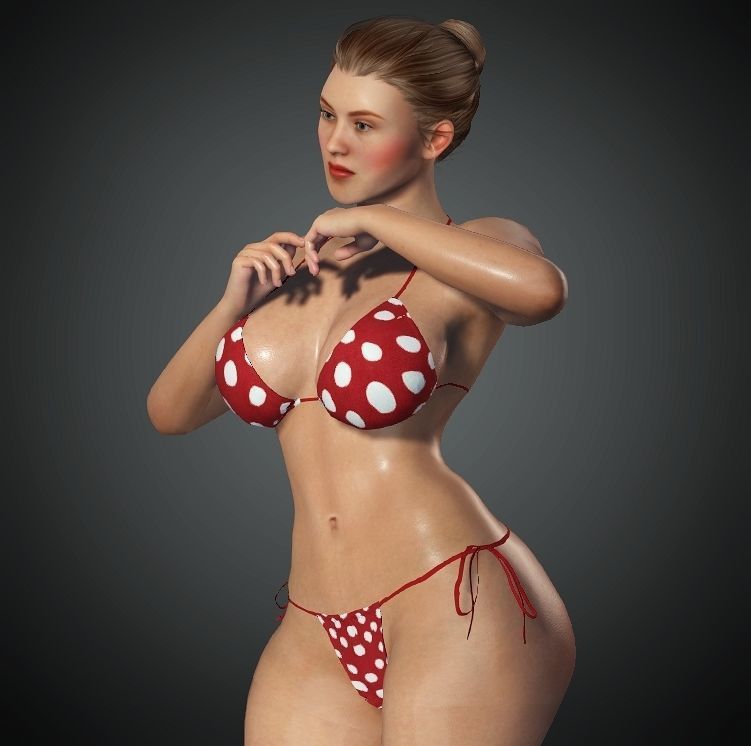 Realistic Female Character Low-poly 3D model Low-poly 3D model_27