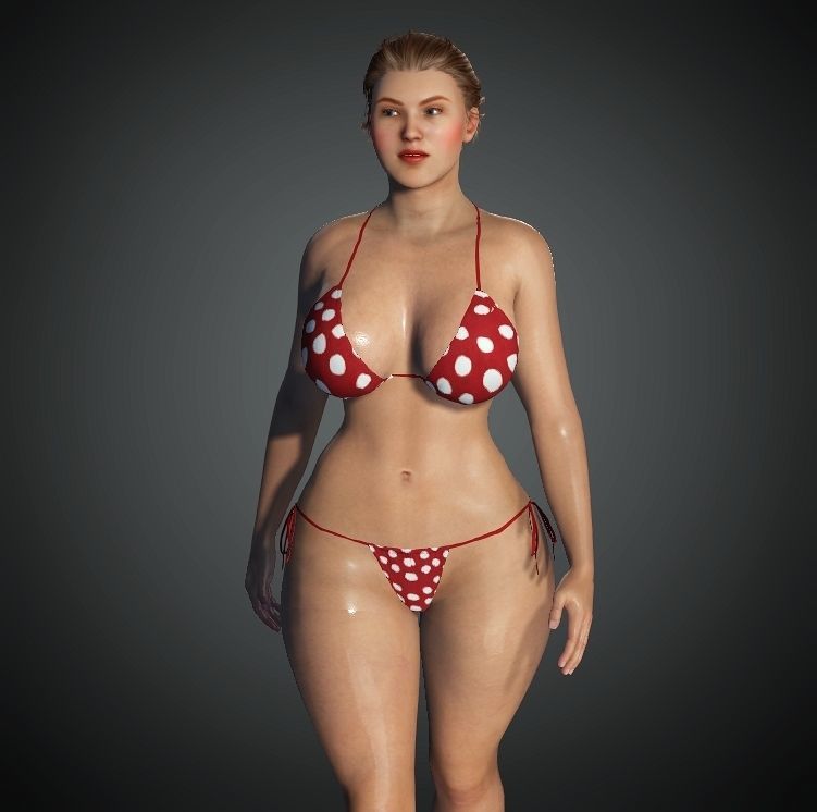 Realistic Female Character Low-poly 3D model Low-poly 3D model_43