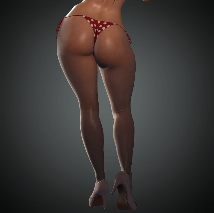 Realistic Female Character Low-poly 3D model Low-poly 3D model_26